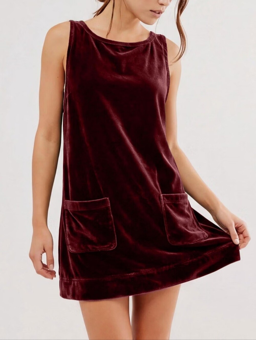 Velvet A-Line Overall Mini Dress - NWT